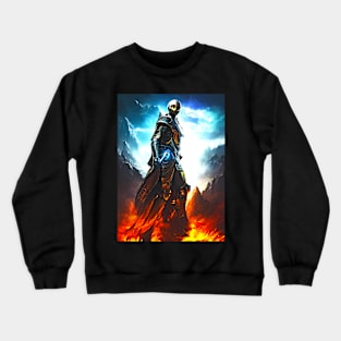 Human/Alien War - Fight Through the Fire - AI Generated Sci Fi Concept Art - Crewneck Sweatshirt